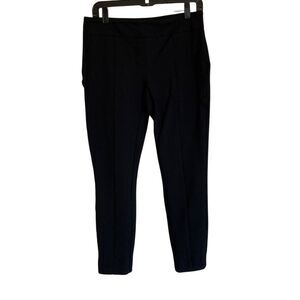 Hilary Radley Skinny Leg Pull on‎ Pant in Black Woven Print Size M